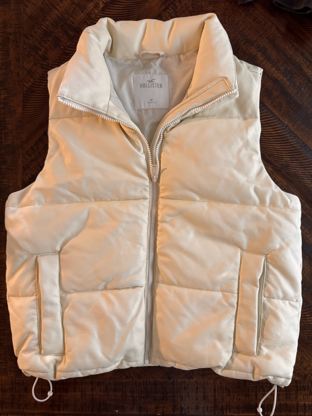 Hollister Cream Quilted Puffer Vest